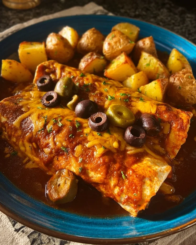 Delicious Enchirito featuring a mix of taco, burrito, and enchilada flavors.