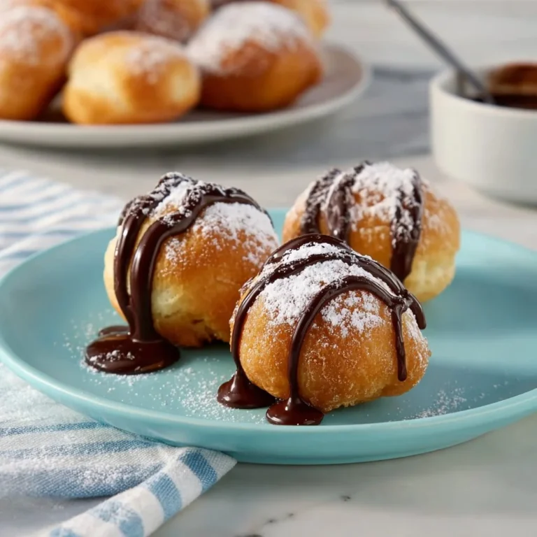 Delicious Hanukkah fritters served with warm chocolate sauce