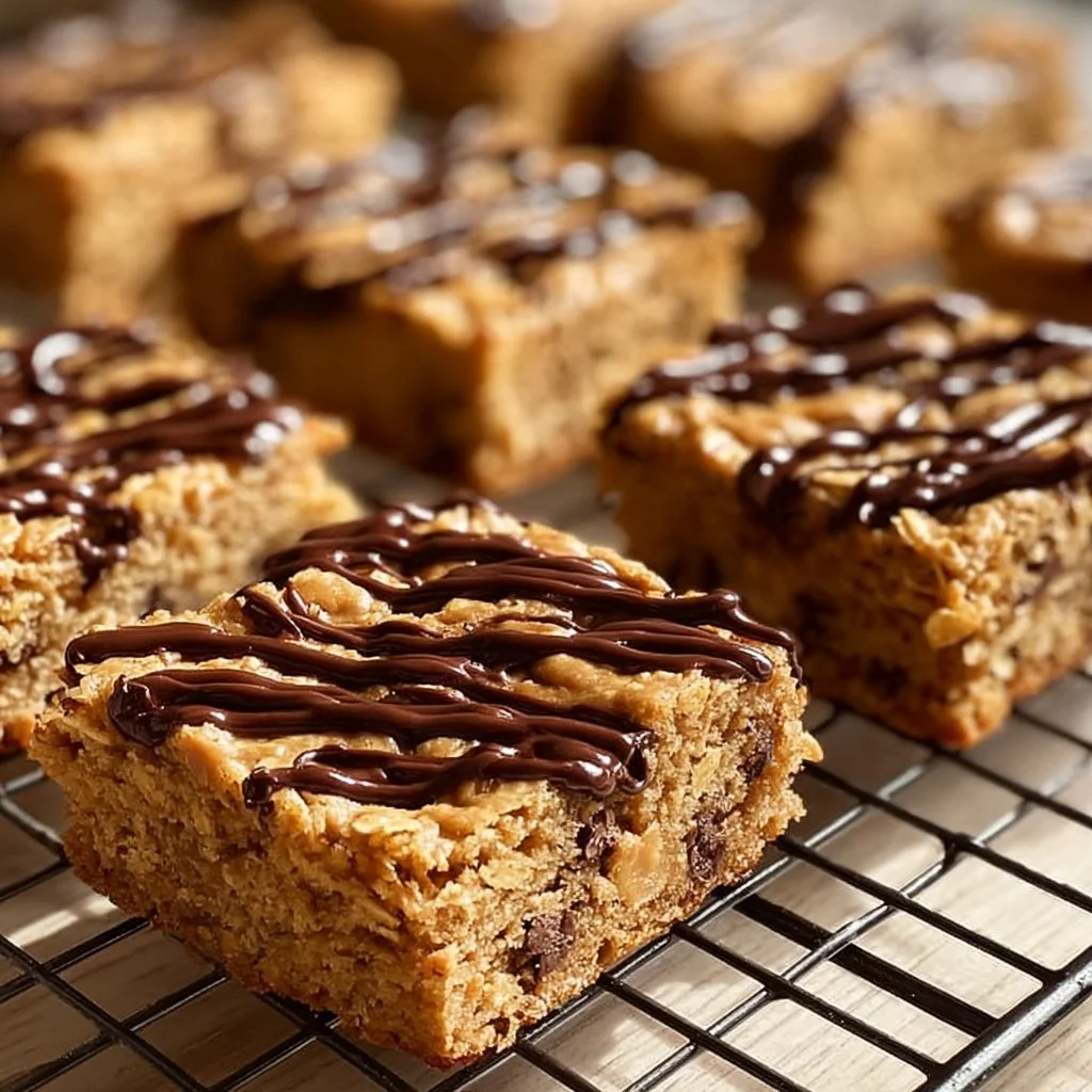 Healthy peanut butter chunk oatmeal bars rich in flavor and nutrients