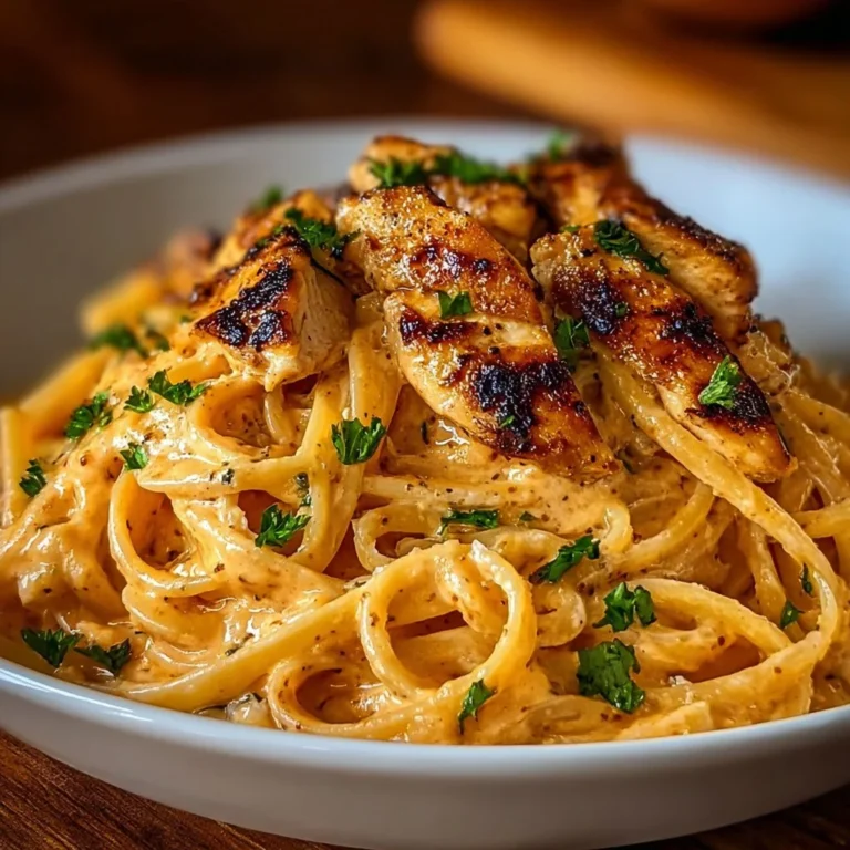 Delicious Cowboy Butter Chicken served on a plate with linguine and herbs