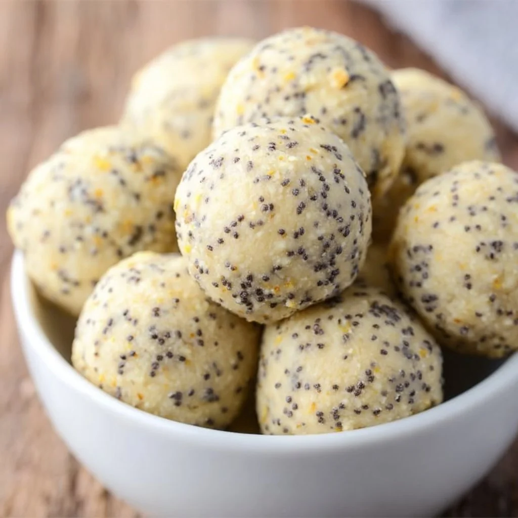 Delicious Lemon Poppy Seed Energy Bites for a healthy snack.