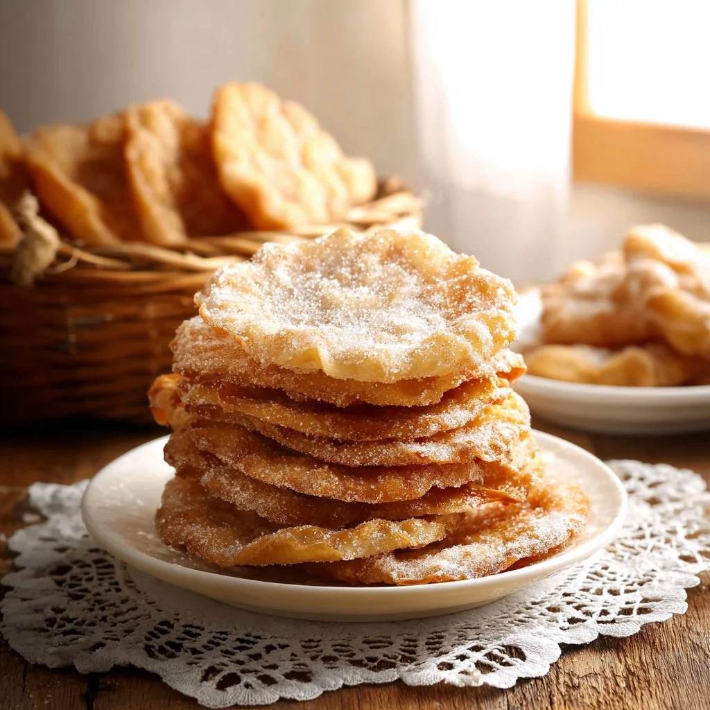 Delicious homemade Mexican Buñuelos served with cinnamon and sugar.