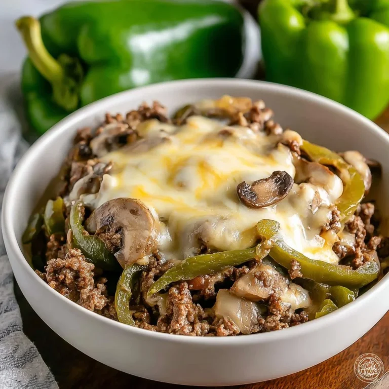 Delicious Philly Cheesesteak Bowls with beef, cheese, and veggies