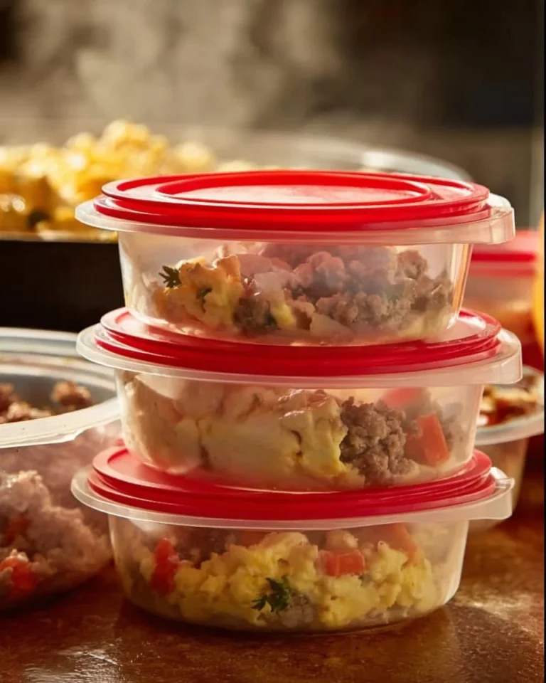 Freezer breakfast meals prepared and stored for quick, convenient breakfasts