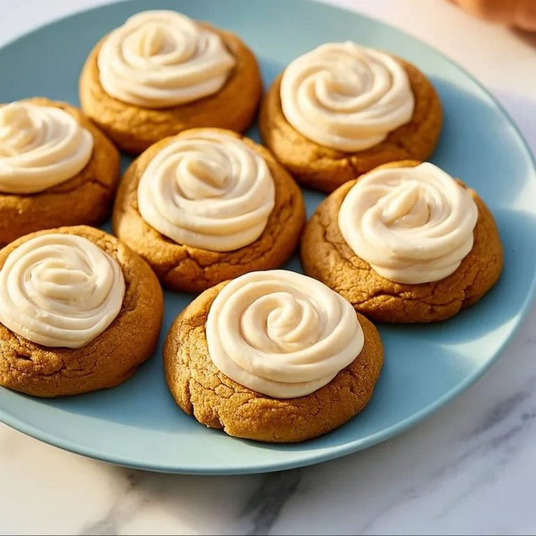 Soft Pumpkin Spice Cheesecake Cookies on a plate, perfect for fall baking
