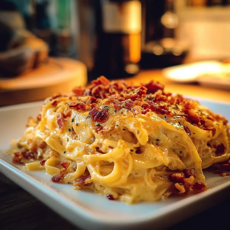 Baked Spicy Southern Cheesy Chicken Spaghetti Casserole topped with cheese