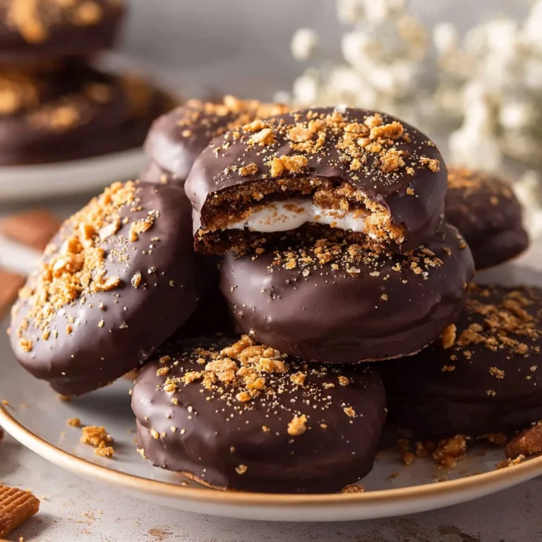 Plate of Sweet & Crunchy S'mores Cracker Cookies with chocolate and marshmallows