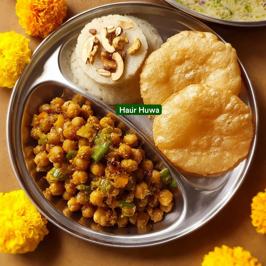 Sweet puffed bread topped with chickpeas, a delectable snack or dessert