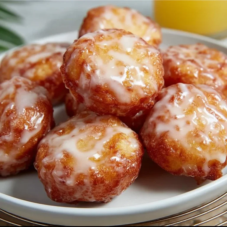 Air fryer apple fritters golden and delicious on a white plate