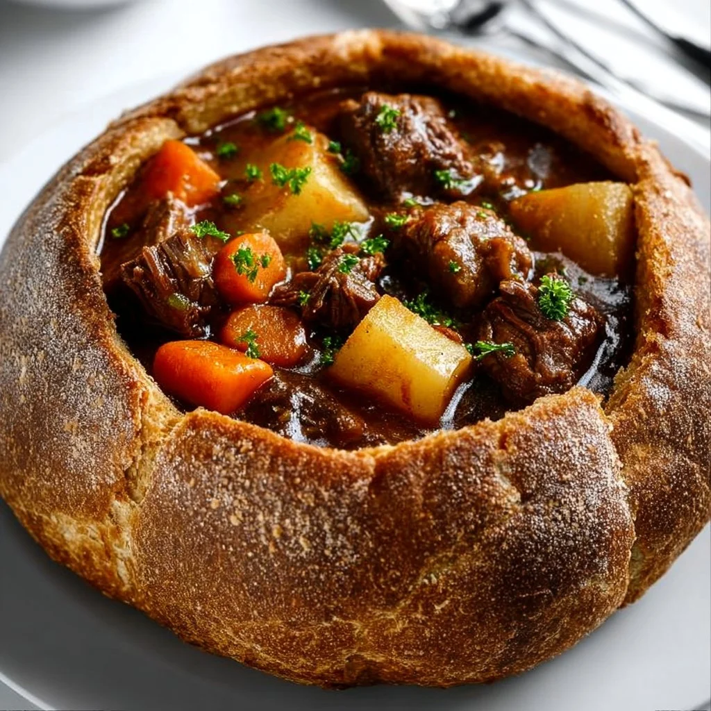 Delicious Witch's Cauldron Beef Stew simmering in a pot