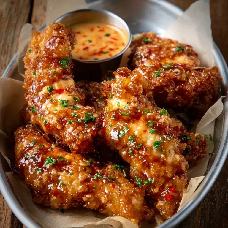 Plate of Bang Bang Chicken garnished with green onions and sesame seeds