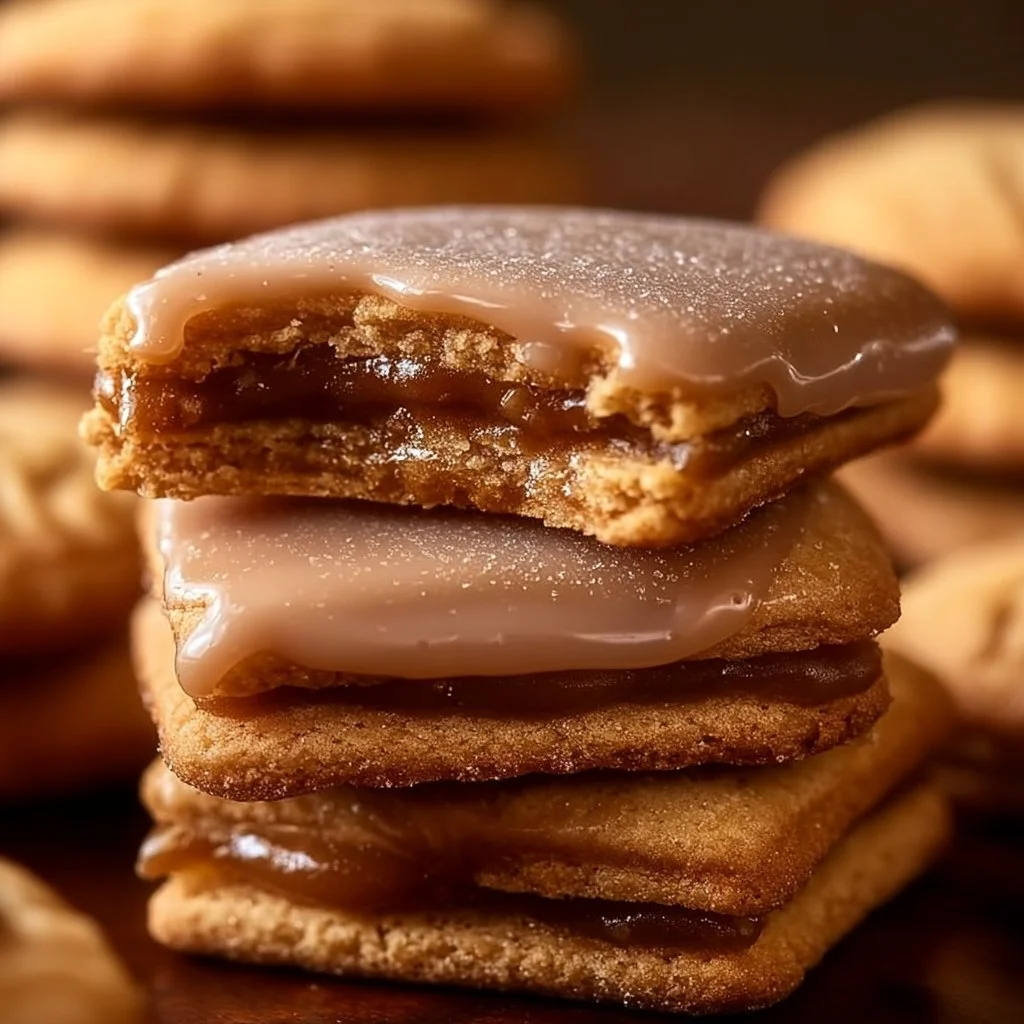 Freshly baked Brown Sugar Pop Tart Cookies with icing and sprinkles