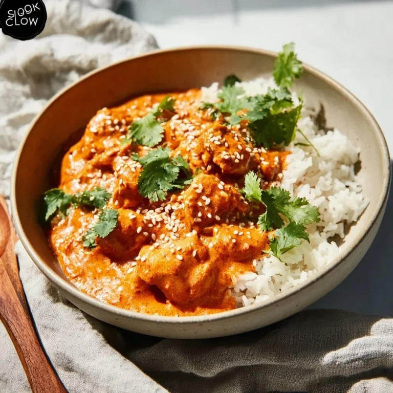 Delicious bowl of creamy butter chicken served with rice