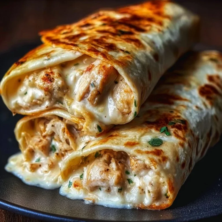 Delicious cheesy garlic chicken wraps recipe for a quick weeknight meal.