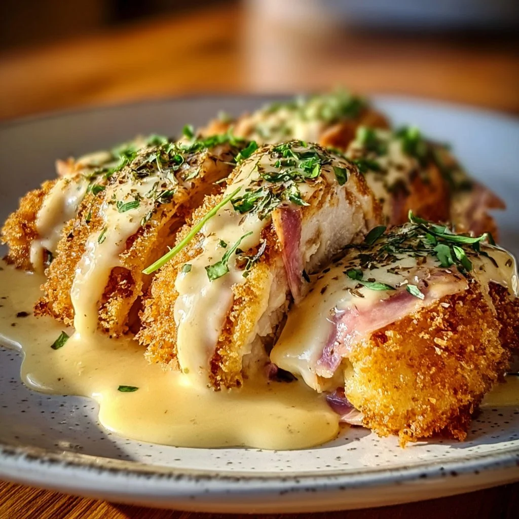 Delicious Chicken Blue Ribbon dish served on a plate