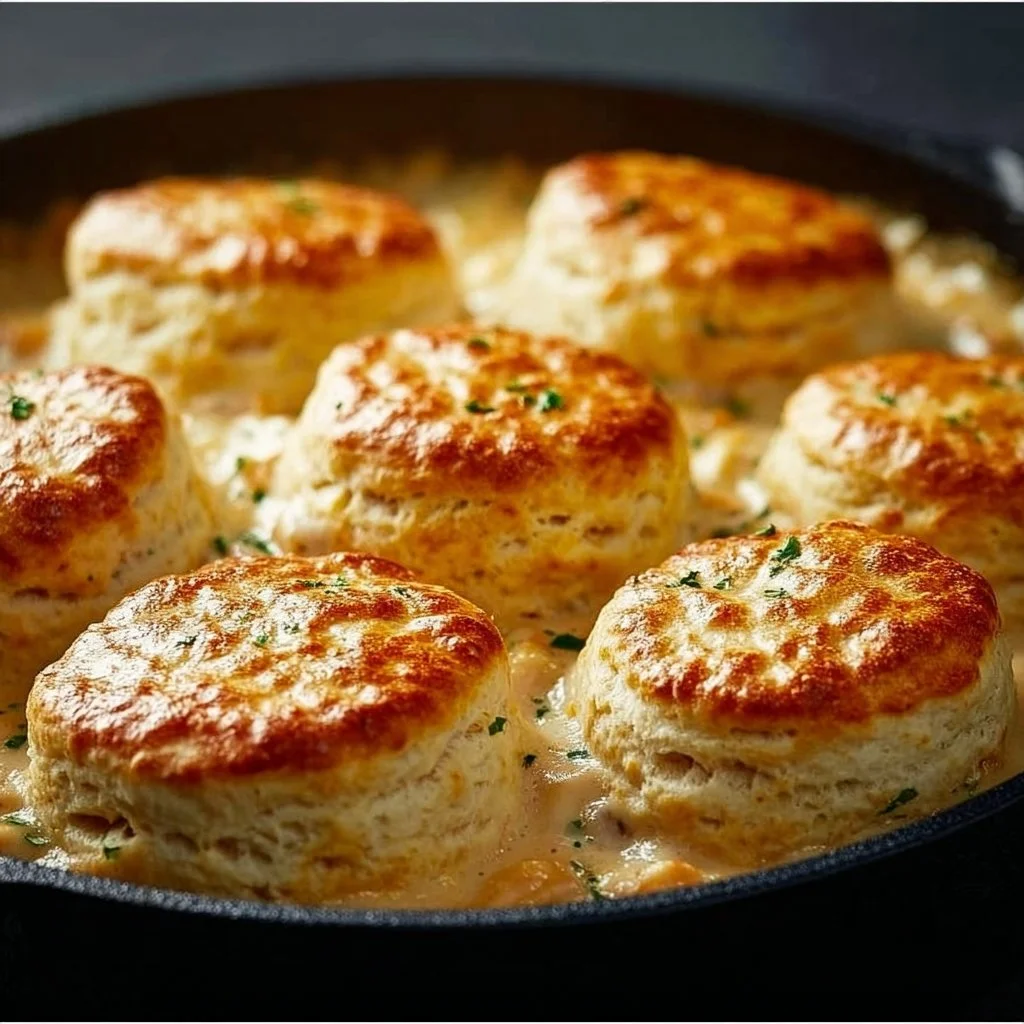 Biscuit Chicken Pot Pie from Red Lobster with golden biscuits and savory filling.