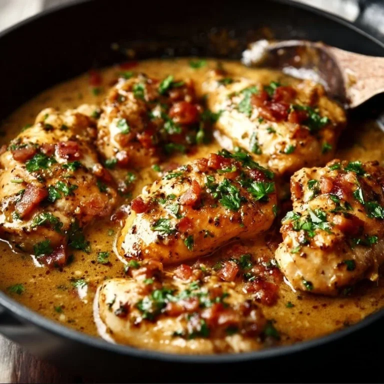 Creamy Marry Me Chicken plated with herbs and vegetables