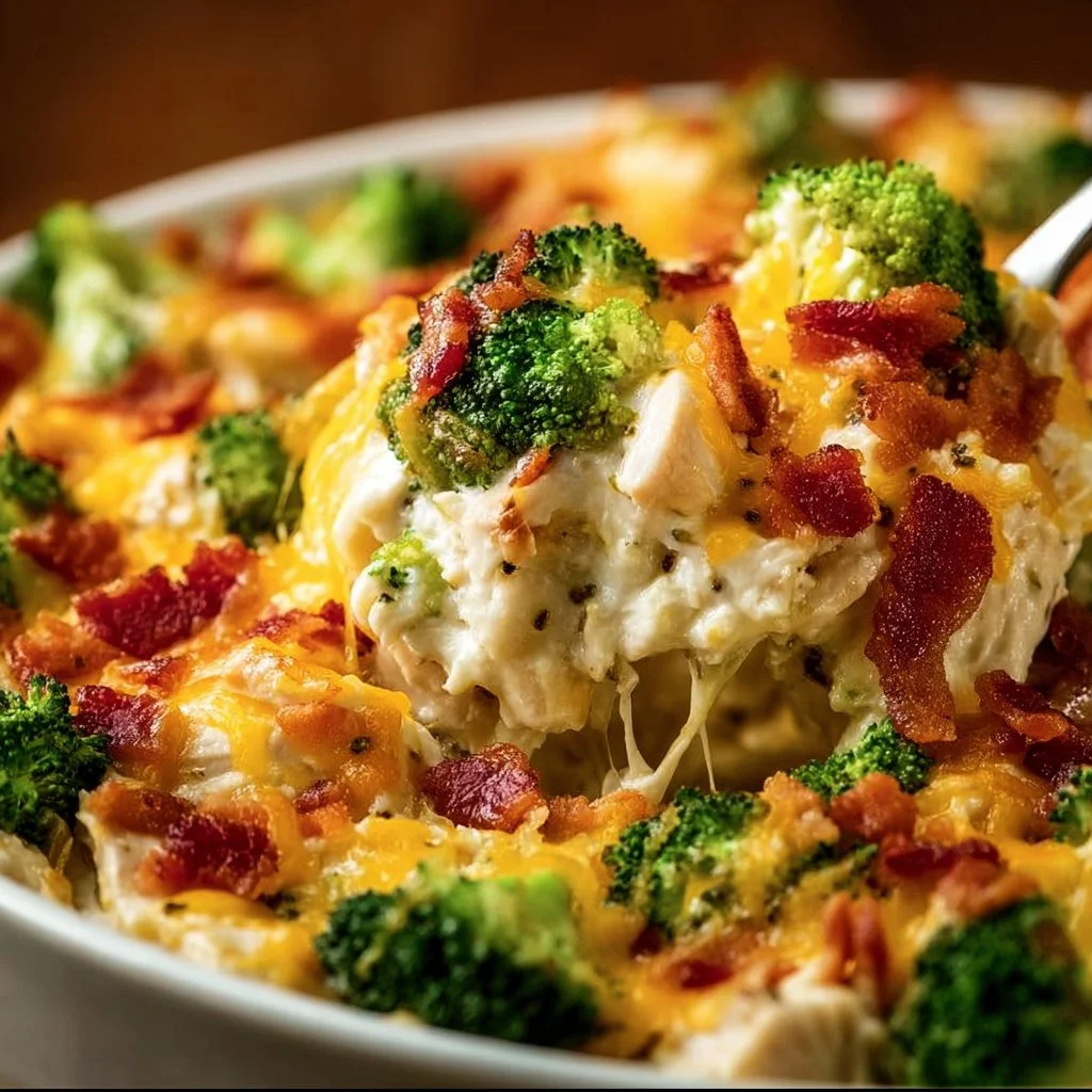 Easy low carb chicken casserole baked dish with vegetables