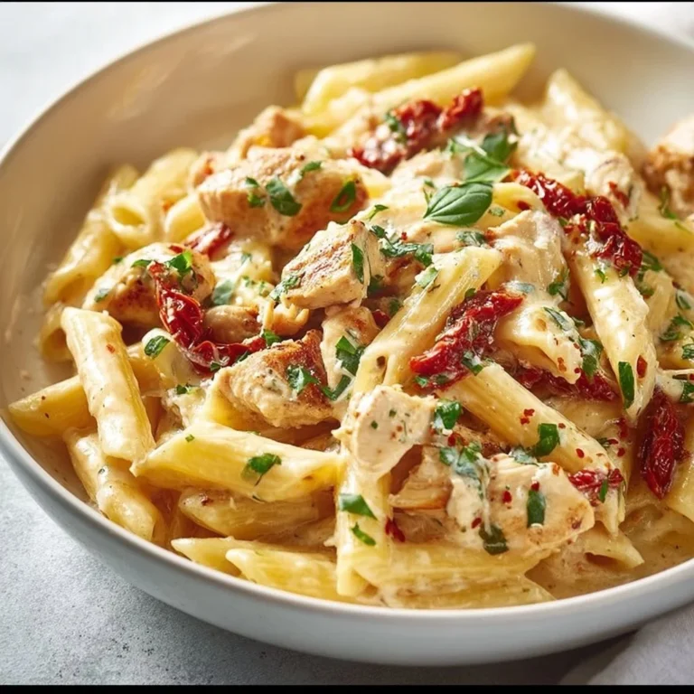 Delicious Marry Me Chicken Pasta served in a bowl, garnished with herbs