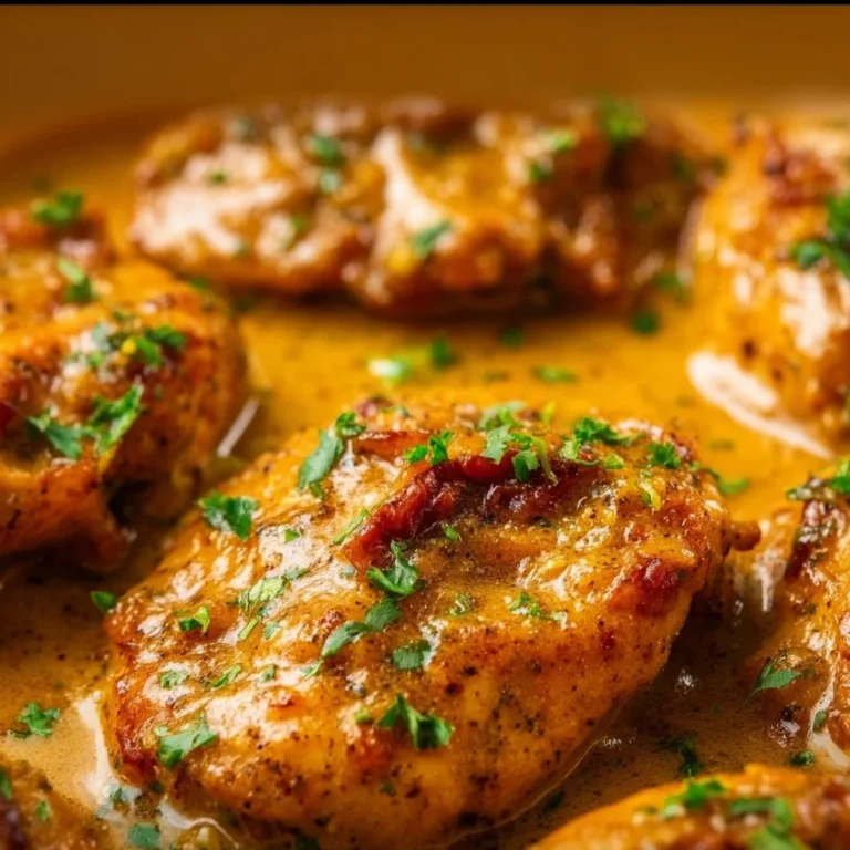 Creamy Marry Me Chicken served on a plate with herbs and pasta