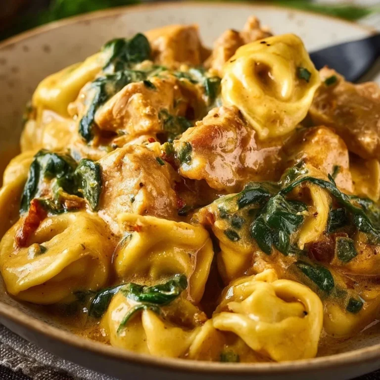 Delicious Marry Me Chicken Tortellini served with fresh herbs