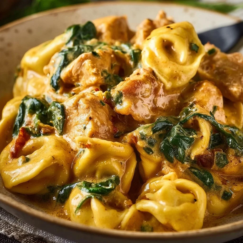 Delicious Marry Me Chicken Tortellini served with fresh herbs