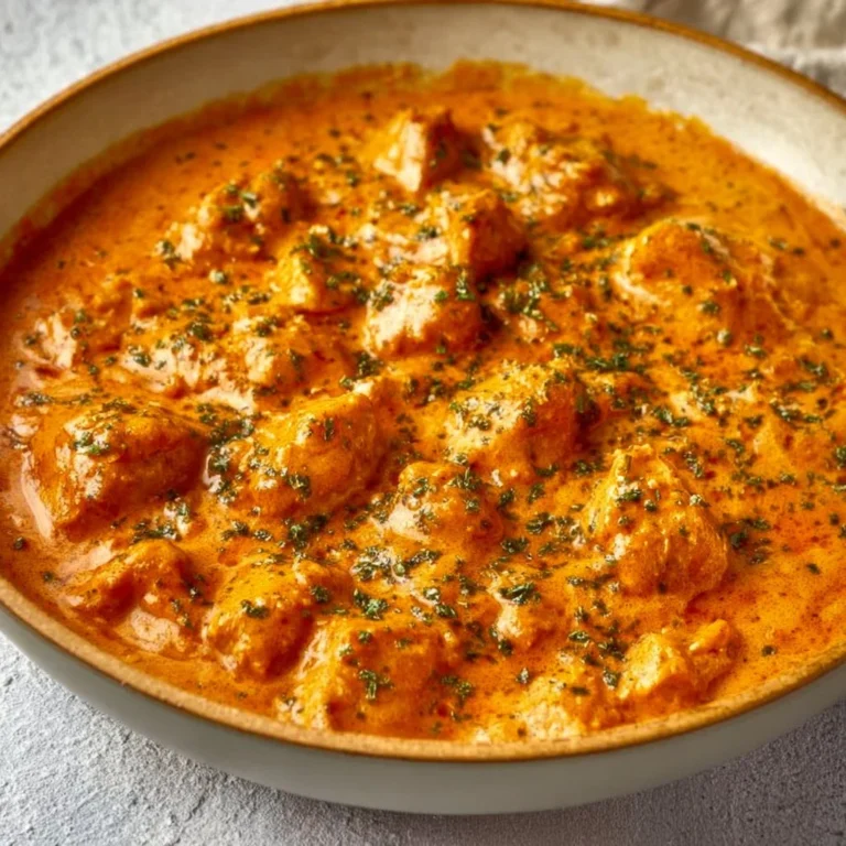 Delicious homemade butter chicken served with rice and naan bread
