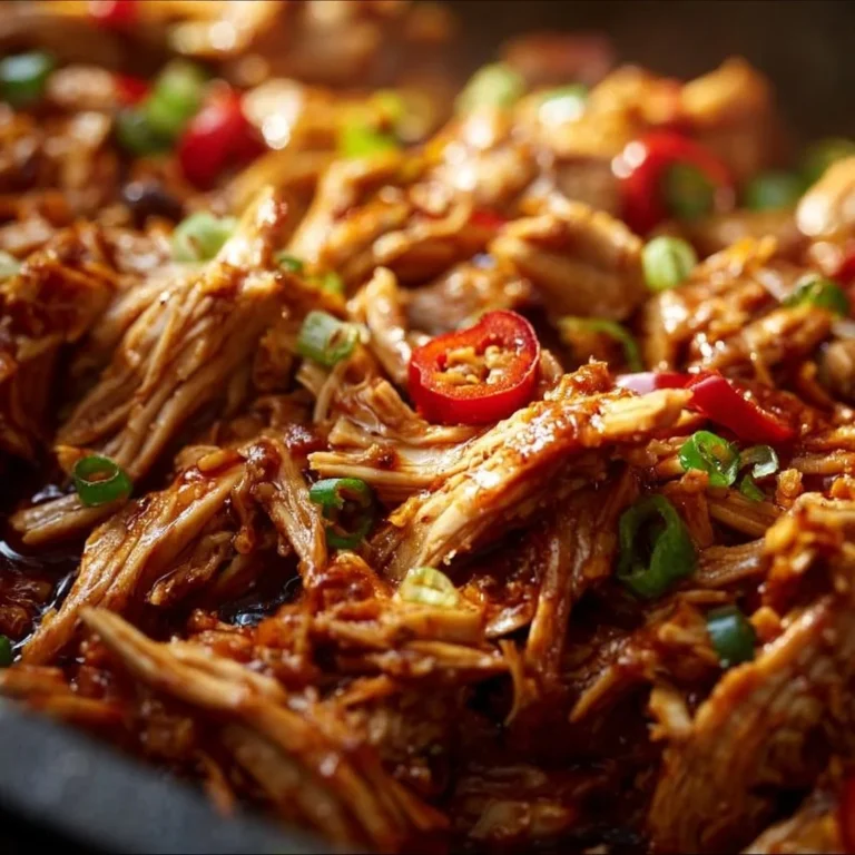 Slow cooker sweet chili chicken served with rice and vegetables.