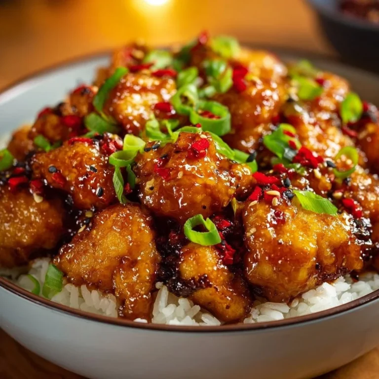 Delicious sweet chili chicken served on a plate with vibrant garnishes.