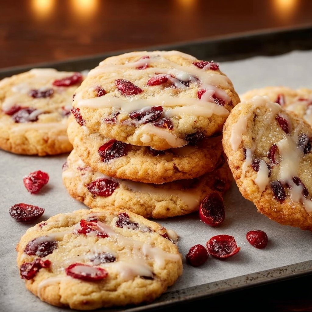 Chewy Christmas Cranberry Orange Cookies