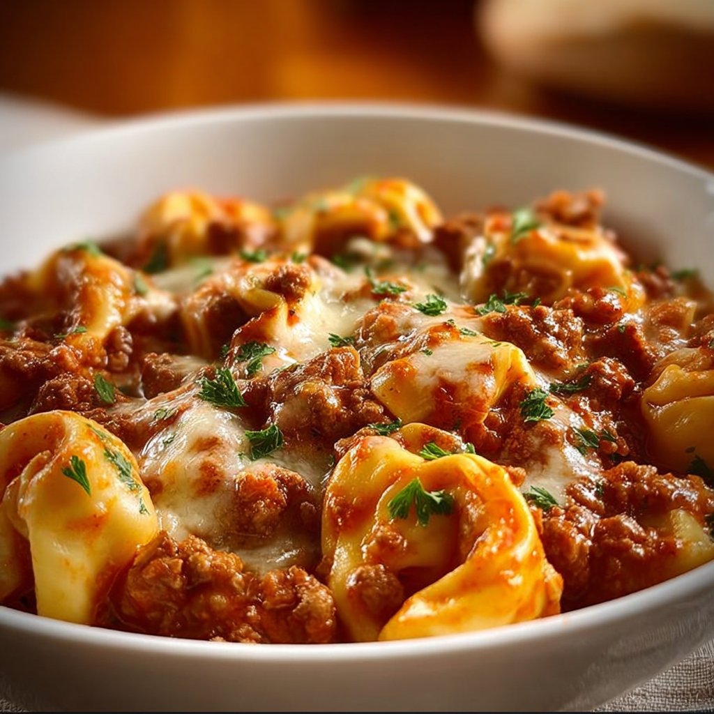 Beefy Tortellini Bake