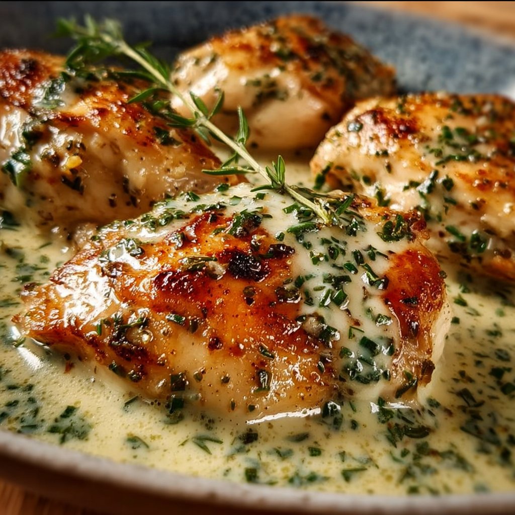 Chicken with Boursin Sauce with Garlic and Fine Herbs