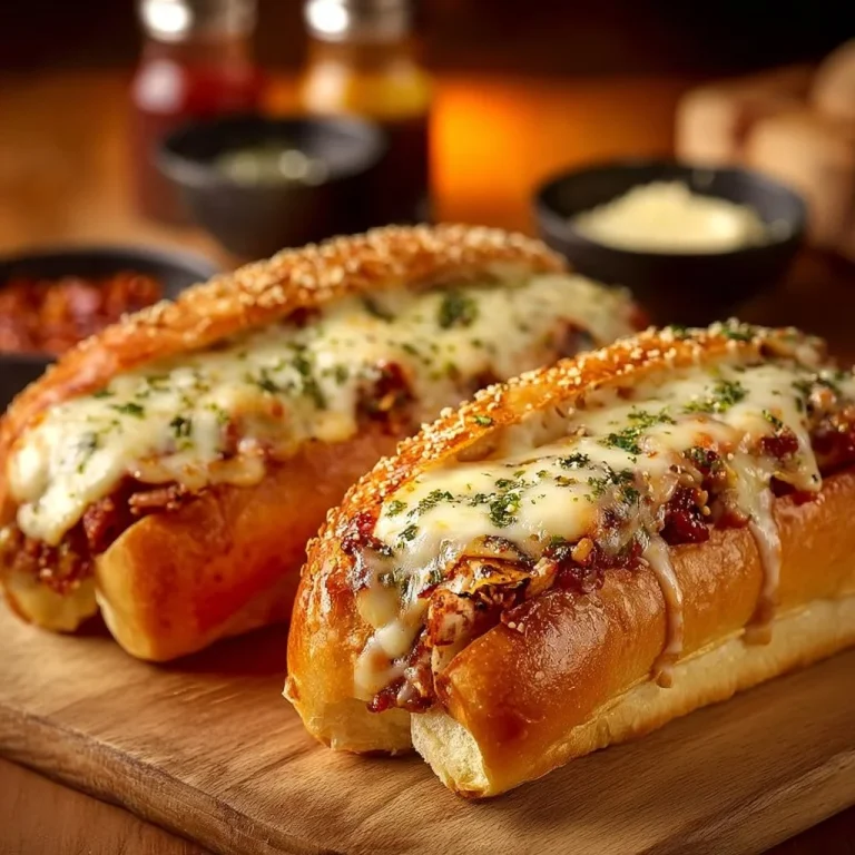 Delicious Baked Italian Sub Sandwiches with melted cheese and fresh ingredients