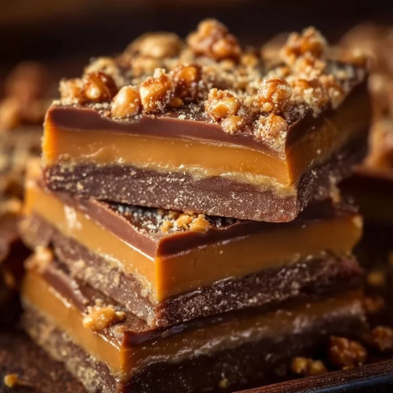 Delicious Butterfinger Caramel Crunch Bars with crunchy texture and caramel filling