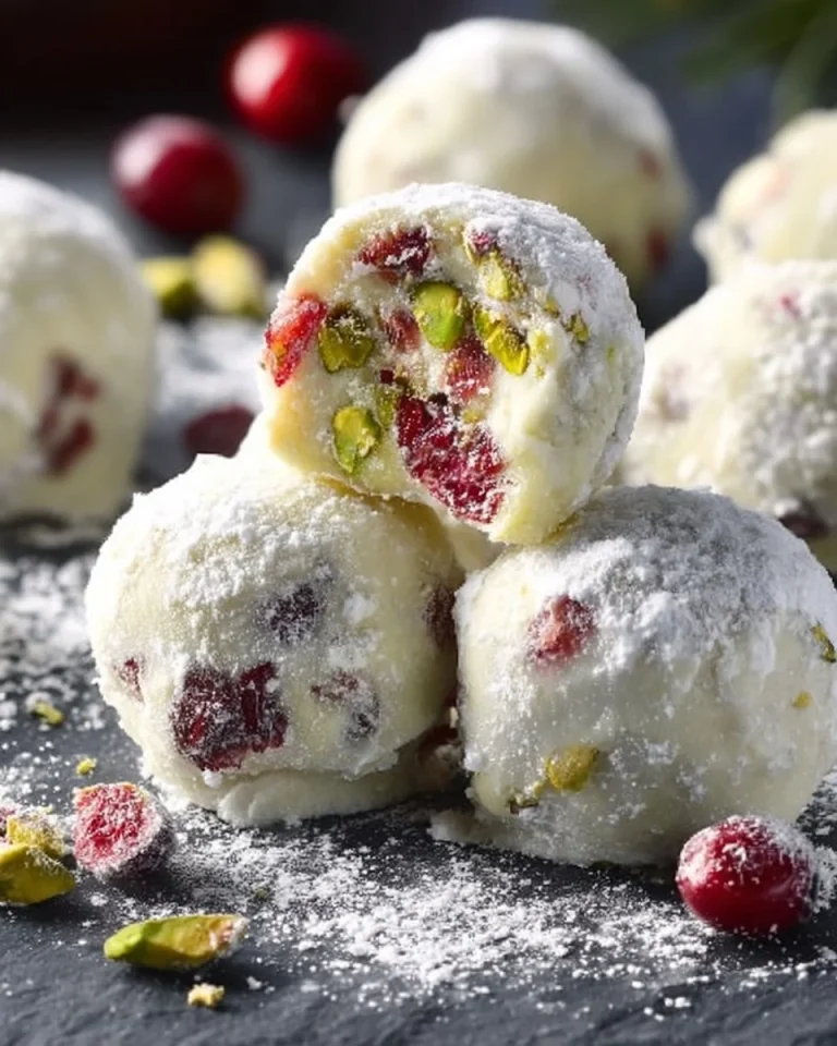 Cranberry Pistachio Truffles on a decorative plate