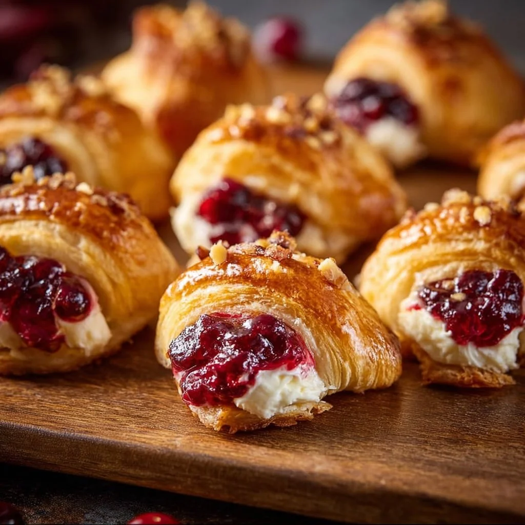 Delicious cranberry cream cheese bites on a serving plate