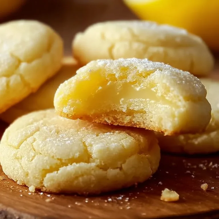 Delightful lemon meltaways on a plate, dusted with powdered sugar
