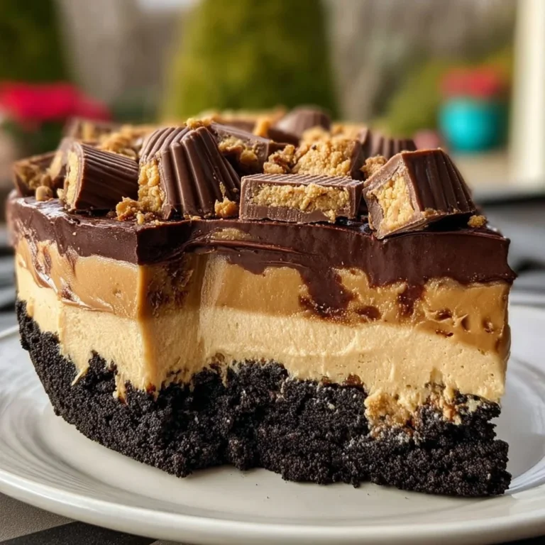 Giant Reese's Peanut Butter Cup Pie ready to serve