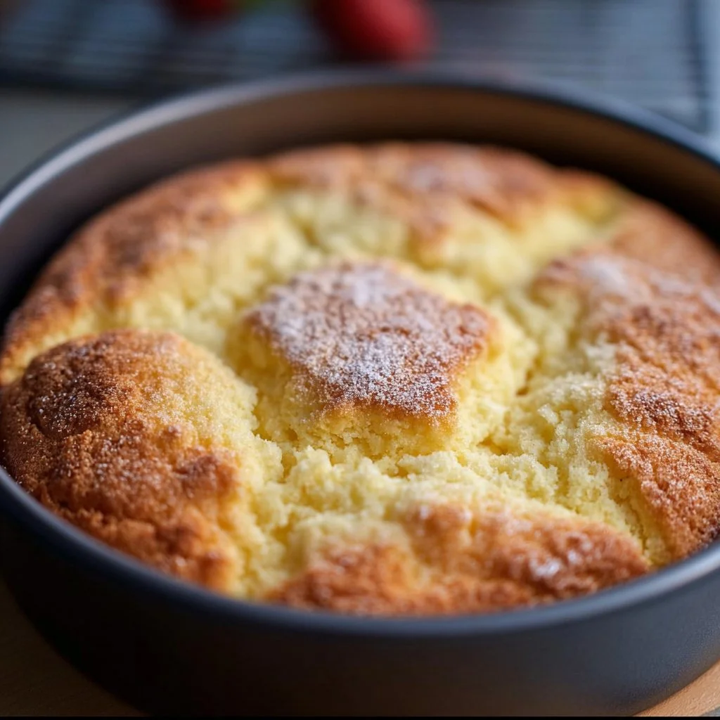 Heavenly French Butter Cake with a golden crust and rich buttery texture