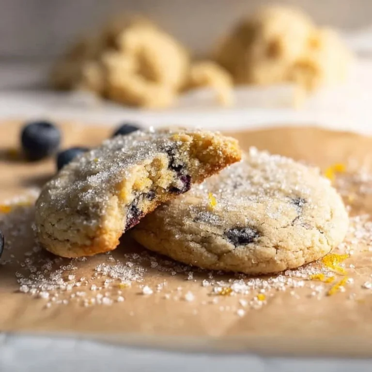 Freshly baked Lemon Blueberry Cookies on a cooling rack