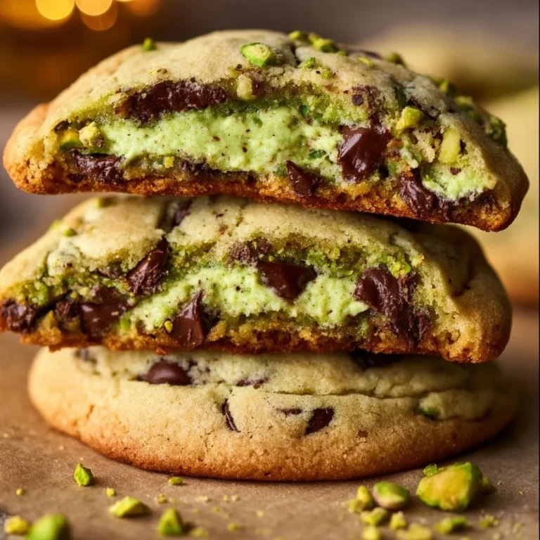 Delicious pistachio cream cookies on a plate