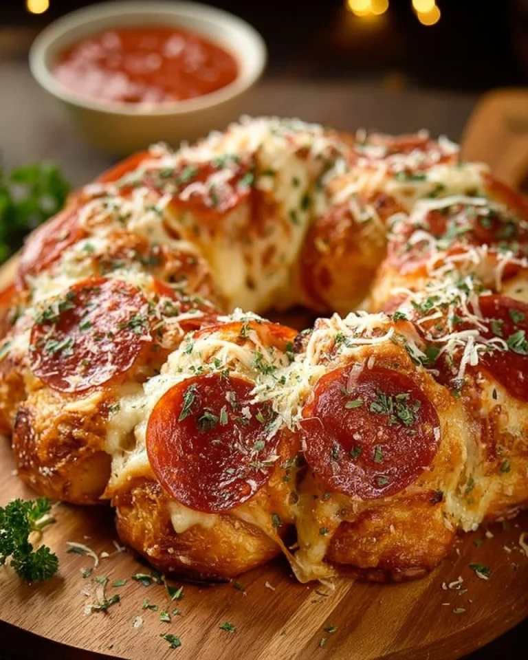 Delicious Pizza Monkey Bread with melted cheese and toppings