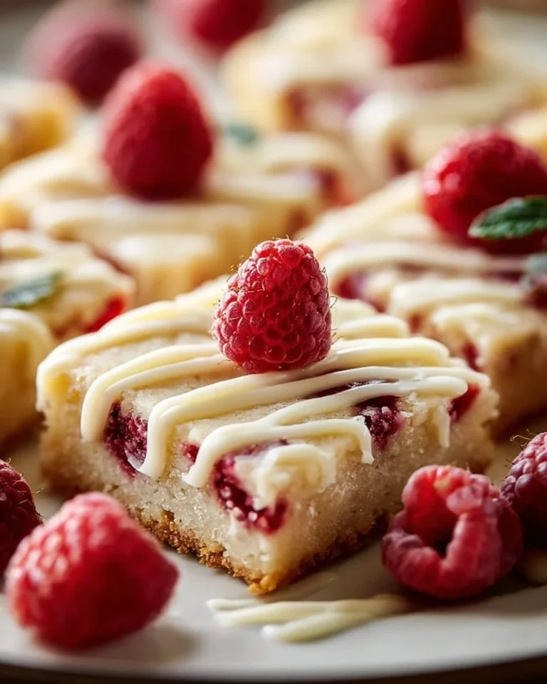 Raspberry Shortbread Cookies drizzled with white chocolate on a plate