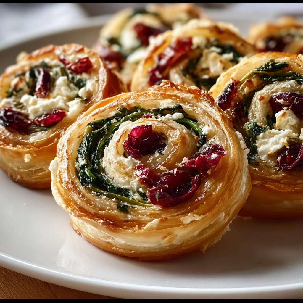 Festive Cranberry Feta Pinwheels