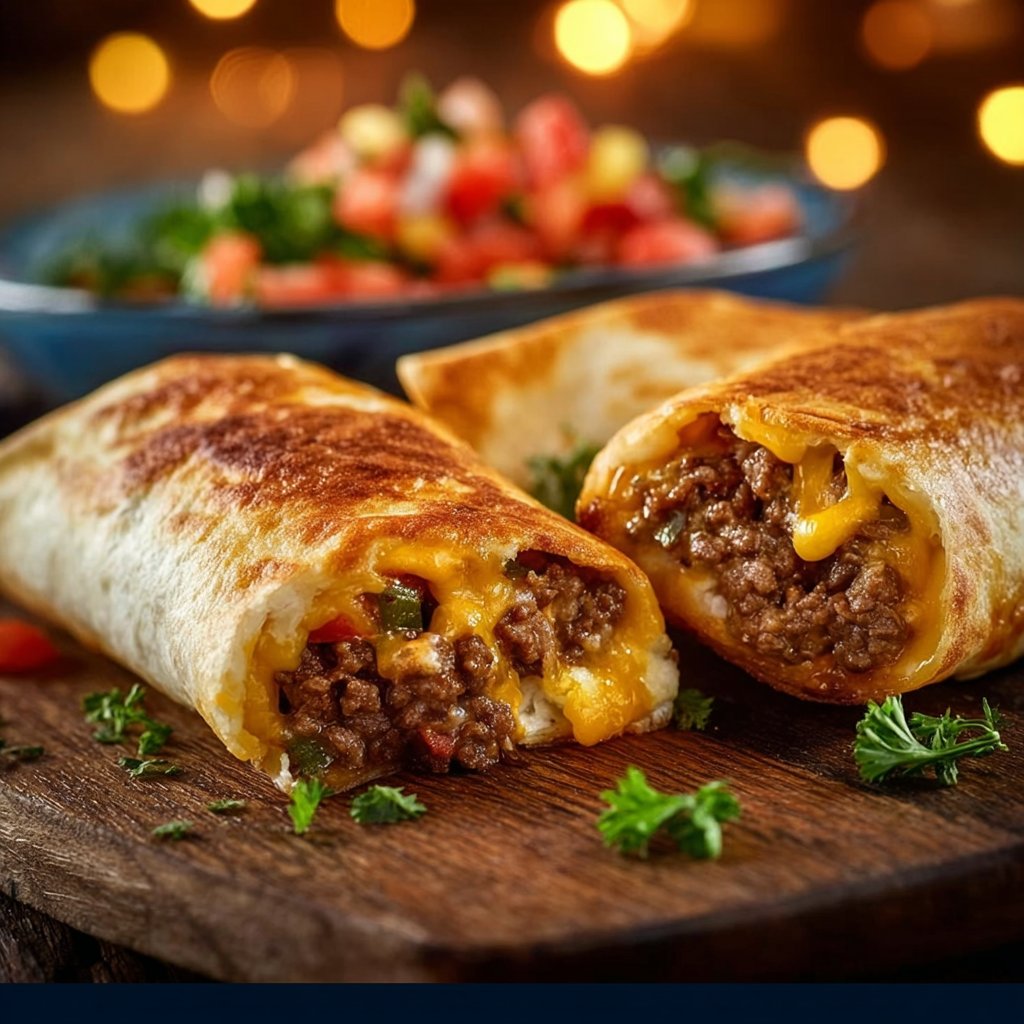 Beef and Cheese Chimichangas