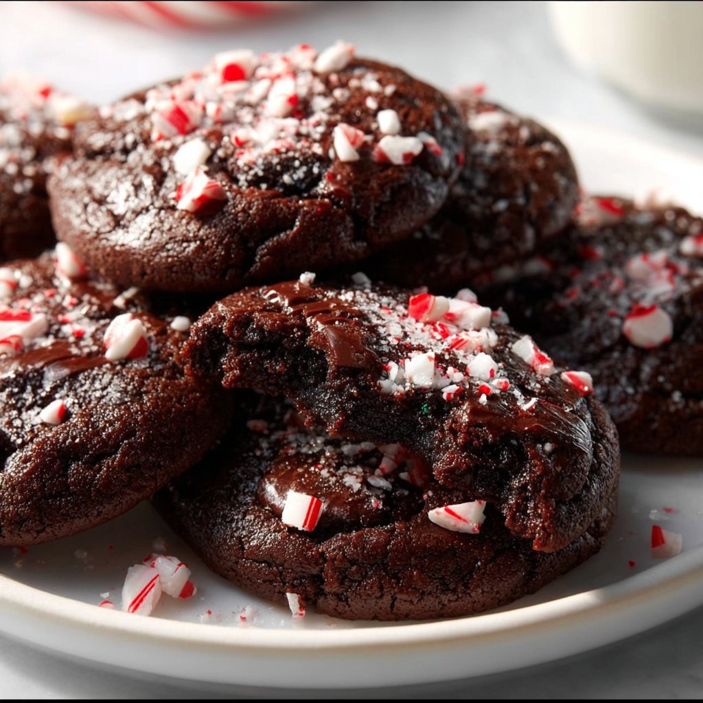 Peppermint Brownie Cookies