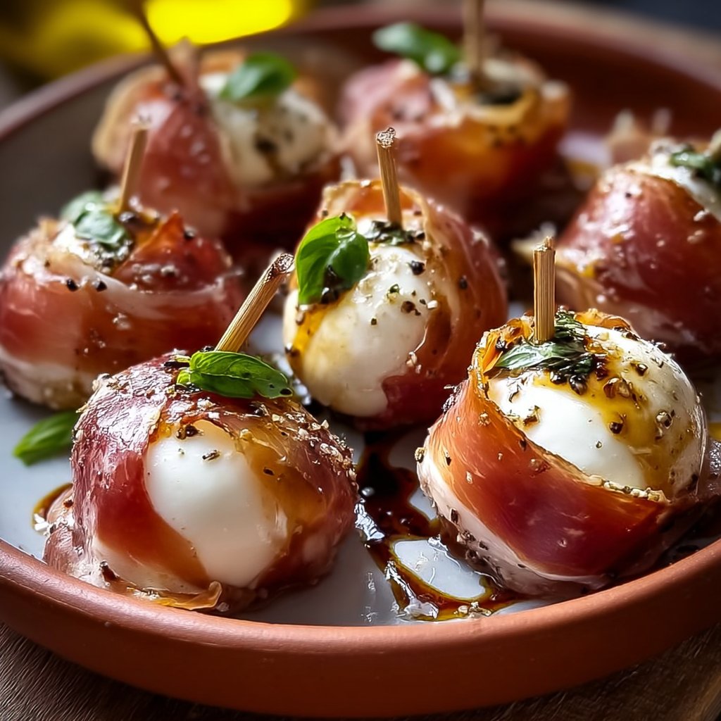 Prosciutto Wrapped Mozzarella Bites