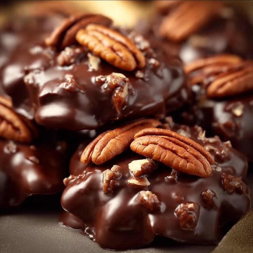 Chocolate Pecan Turtle Clusters