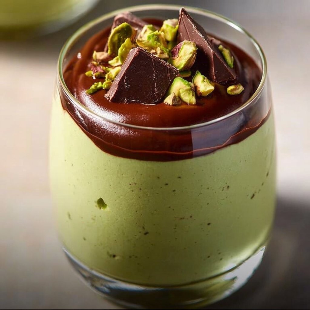 Pistachio Mousse with Chocolate Ganache