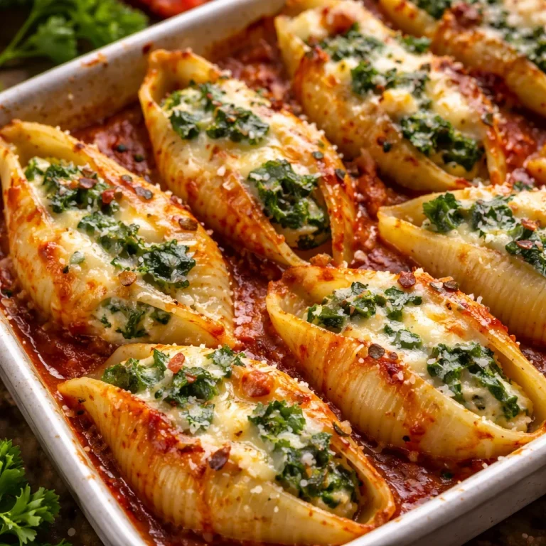 Delicious Christmas stuffed shells recipe served during festive dinner